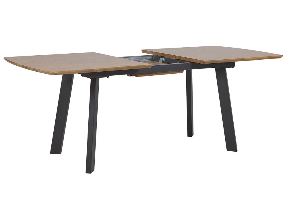 Extending Dining Table 160/200 x 90 cm Dark Wood and Black SALVADOR