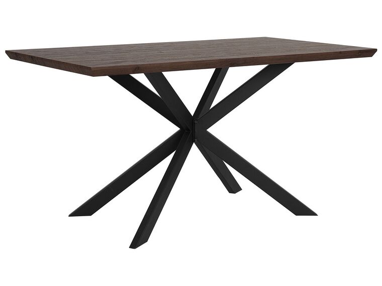Table 140 x 80 cm bois foncé et noir SPECTRA_750966