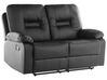 2 Seater Faux Leather Manual Recliner Sofa Black BERGEN_707978