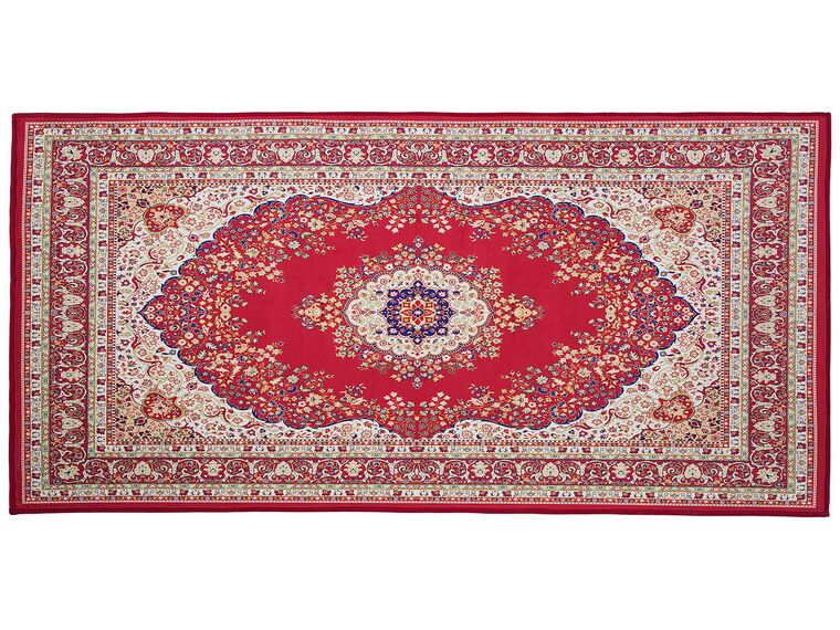 Vloerkleed polyester rood 80 x 150 cm KARAMAN_716893