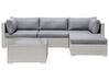 Lounge Set Rattan hellgrau 4-Sitzer linksseitig modular Auflagen grau SANO II_745286