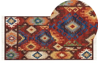 Tapis kilim en laine multicolore 80 x 150 cm ZOVUNI