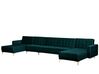 6 Seater U-Shaped Modular Velvet Sofa Teal ABERDEEN_751894
