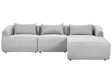 Canapé d'angle à gauche 3 places en tissu gris SVANSELE