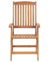 Zestaw 6 krzeseł ogrodowych składany drewno akacjowe z poduszkami czerwonymi JAVA_786196