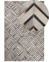 Teppich Kuhfell beige-grau 160 x 230 cm geometrisches Muster Kurzflor TEKIR_764781