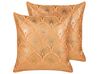 Conjunto de 2 almofadas com padrão geométrico em algodão laranja 45 x 45 cm HOYA_892849