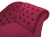 Right Hand Chaise Lounge Velvet Burgundy NIMES_806001