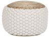 Cotton Knitted Pouffe White and Beige AIZA_886782