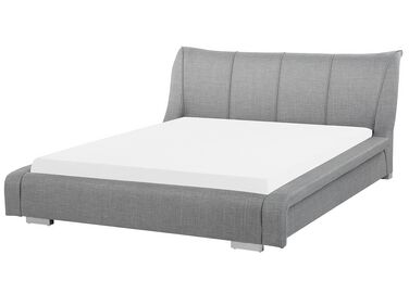 Fabric EU Super King Size Bed Grey NANTES