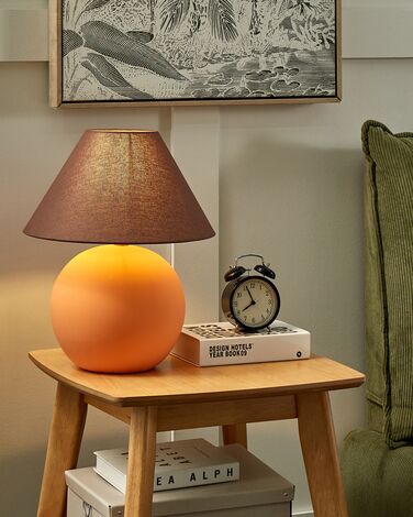 Bordlampe i keramikk oransje LIMIA