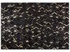 Teppich Kuhfell schwarz-gold 160 x 230 cm ZickZack-Muster Kurzflor DEVELI_689111