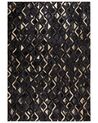 Teppich Kuhfell schwarz-gold 160 x 230 cm ZickZack-Muster Kurzflor DEVELI_689111