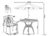 Utemöbelgrupp med 4 stolar brun SALENTO och parasoll (16 varianter)_863866