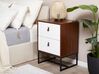 2 Drawer Bedside Table Dark Wood with White NUEVA_787565