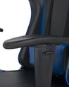 Krzesło biurowe regulowane ekoskóra czarno-niebieskie GAMER_738221