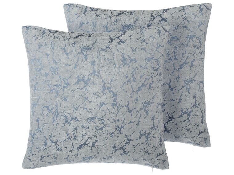 Set of 2 Cushions Cracked Pattern 45 x 45 cm Grey WISTERIA_770268
