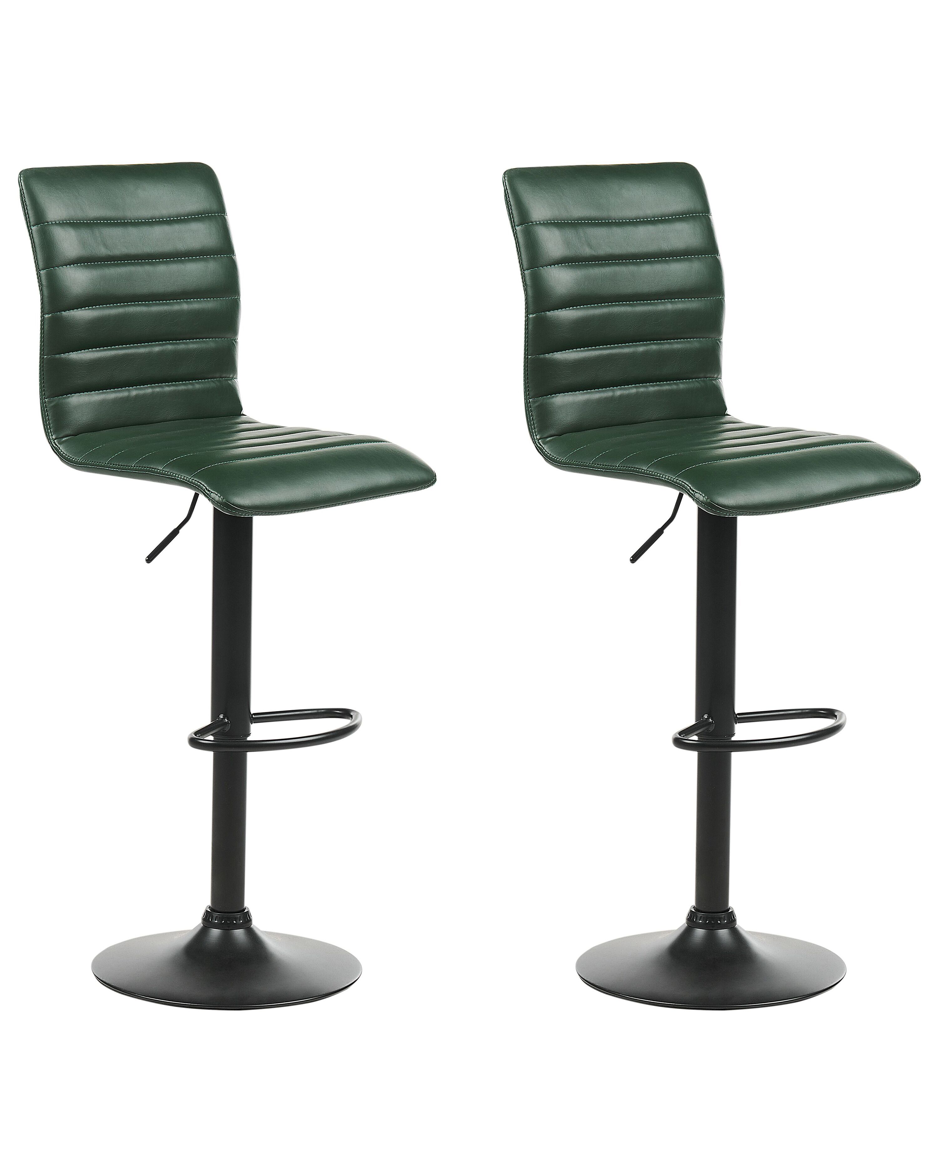 Green leather bar stools deals