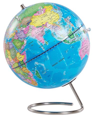 Globus blau mit Magneten Edelstahl-Standfuss 29 cm CARTIER