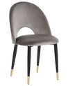 Conjunto de 2 sillas de comedor de terciopelo gris/negro/dorado MAGALIA_767841