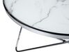 Fehér és ezüst márványhatású dohányzóasztal ⌀ 80 cm MERIDIAN II_758968
