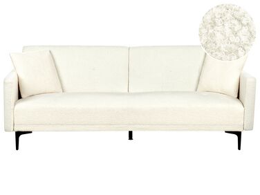 Boucle Sofa Bed Off White LUCAN