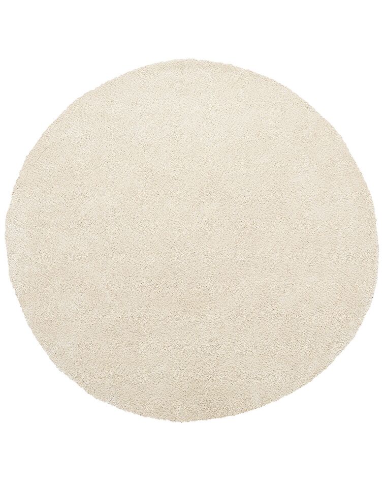 Tappeto shaggy beige chiaro tondo ⌀ 140 cm DEMRE_738071