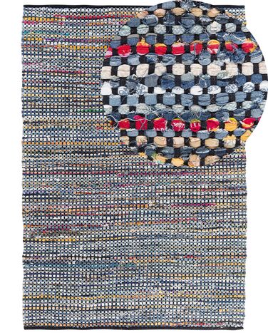 Teppich Baumwolle bunt 160 x 230 cm Kurzflor ALANYA