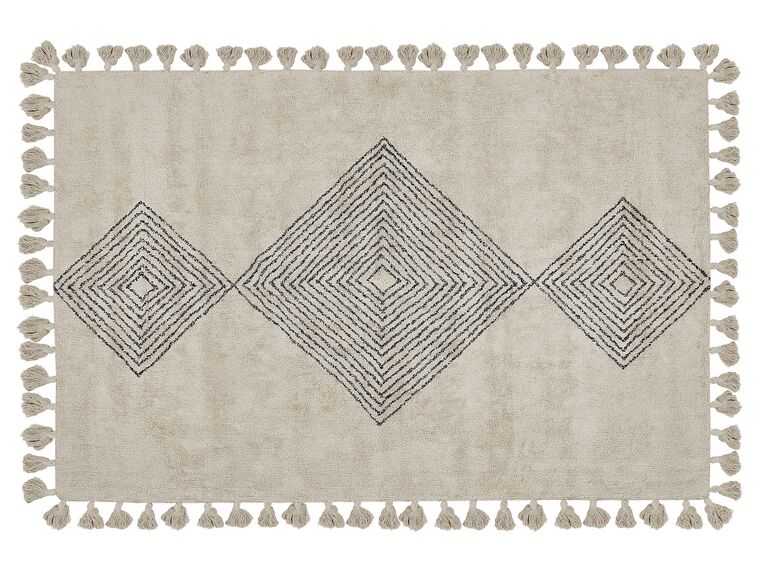 Bavlnený koberec 160 x 230 cm béžová/čierna BULCUK_839788