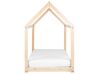 Wooden Kids House Bed EU Single Size Light TOSSE_904262