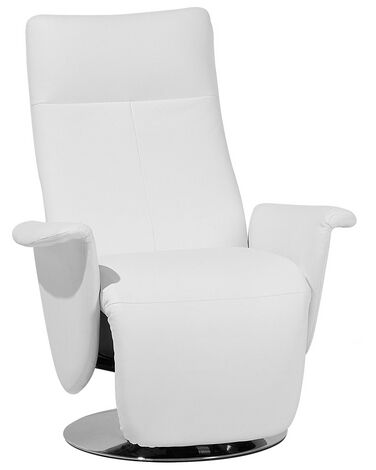 Faux Leather Recliner Chair White PRIME