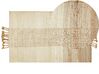 Teppich Jute sandbeige 80 x 150 cm geometrisches Muster Kurzflor HAMZALAR_847668