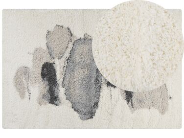 Teppich weiß / grau 200 x 300 cm abstraktes Muster Shaggy MASIS