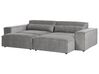 Left Hand 2 Seater Modular Fabric Corner Sofa with Ottoman Grey HELLNAR_911874