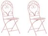 Balkonstoel set van 2 metaal roze ALBINIA_780785