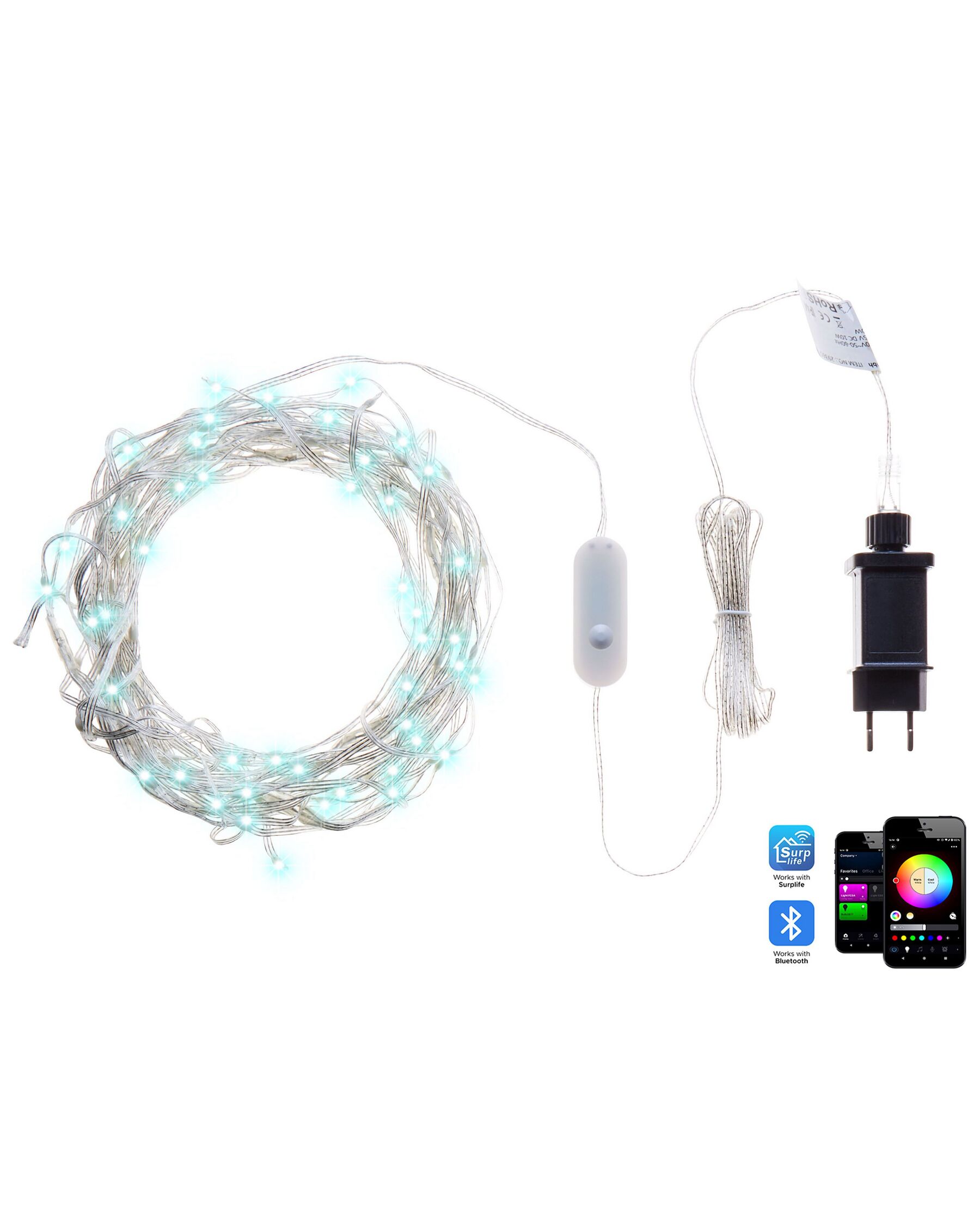 Smart LED Lichtervorhang mehrfarbig mit App-Steuerung 150 cm KULUSUK_899910