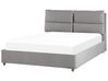 Sametová postel s úložným prostorem 140 x 200 cm světle šedá BATILLY_830137