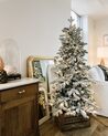 Künstlicher Weihnachtsbaum mit LED Beleuchtung schneebedeckt 210 cm weiß TATLOW_846085