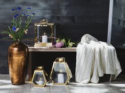 Lyhty ruostumaton teräs messinki 46 cm CORSICA