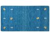 Gabbeh Teppich Wolle blau 80 x 150 cm Kurzflor CALTI _870313