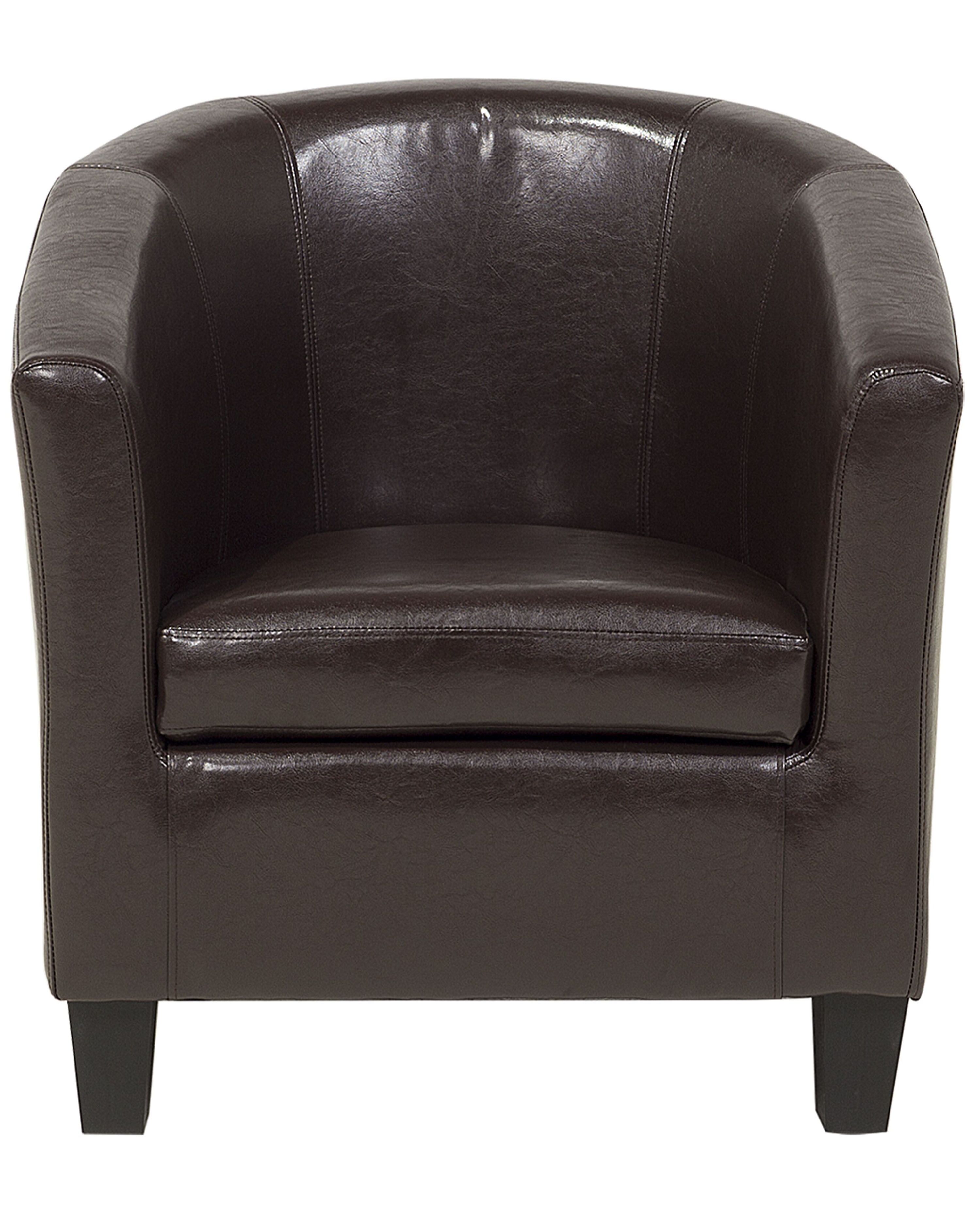 Fotel ekoskóra brązowy BORWICK