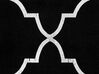 Tapis en viscose noire au motif marocain argenté 140 x 200 cm YELKI _762444
