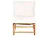 Conjunto esquinero de jardín 5 plazas con sillón de bambú blanco crema CERRETO_909564