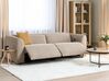2 personers sofa m/elektrisk recliner sandbeige fløjl ULVEN_911578