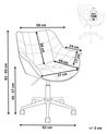 Krzesło biurowe regulowane welurowe różowe LABELLE_854937