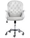 Swivel Velvet Office Chair Light Grey with Crystals PRINCESS_855669