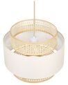 Lampe suspension en rotin beige et naturel YUMURI_837021