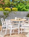 Conjunto de 4 cadeiras de jardim brancas com almofadas creme CAVOLI_818144