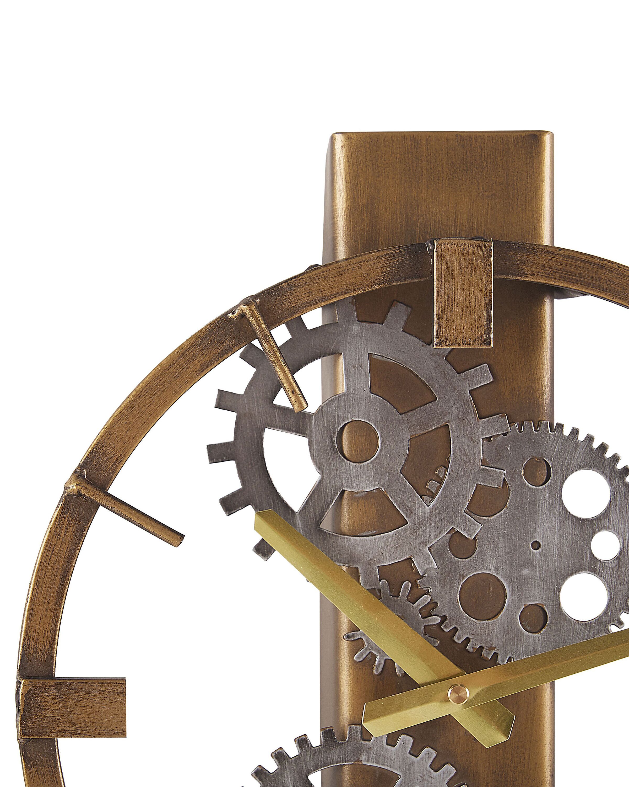 Iron Skeleton Pendulum Wall Clock ø 30 cm Gold MARCOTE Beliani.co.uk