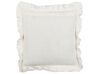 Set of 2 Cushions with Fringes Off White PIERIS_838544